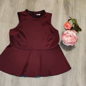 🎉4/$20NWT Elle Eggplant Peplum Shirt